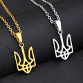 Hollow Ukrainian Symbol Necklace Fashion Stainless Steel Ukraine National Emblem Pendant Necklace for Men Women (KSS500)