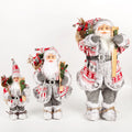 Handmade Elegant White Plush Santa Claus Christmas Figurine Ornaments Tree Shape Craft for Party & Holiday Season Gift
