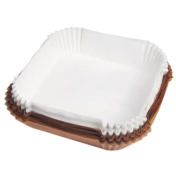 Non-Stick Disposable Square Parchment Paper Liners for Air Fryer Coated Industrial Use for Food Print Package Made From Pulp