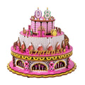2026 New Arrival Montessori Children's Wooden Pink Castle Cake Music Box Educational Playing Gift Toys for Girls Boys