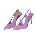 Pointed Toe Stiletto Women's Shoes Spring and Summer New Satin Blue Elegant Women's Sandals Girls New Style Satin Sandal Shoes
