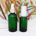 Frosted Green 1oz Glass Pump Serum Bottle