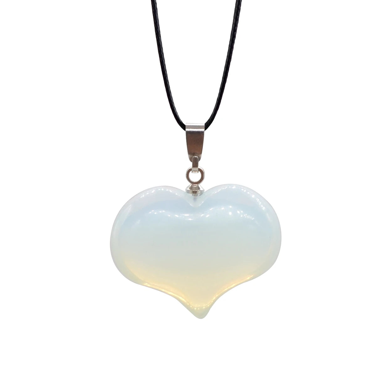 Heart Shaped Mixed Stone Pendants Necklace Healing Chakra Crystal Gemstone Rock Charms Random for Jewelry Making Hole: 2x7mm