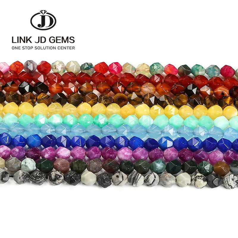 New Wholesale  Gemstone Diamond  Shape Chalcedony Beads DIY Jade   Jewelry Accessories Bracelet Faceted Beads for Jewelry Making