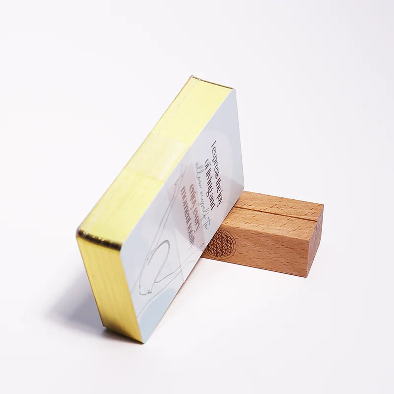 2025 Custom High-Quty Paper Calendar Wooden Holder and Box Affirmation Cards Model Logo Customizable Playing Cards