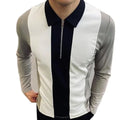 Autumn Streetwear Men Fashion Long Sleeve Polo Shirts Casual Loose Turn-down Collar Zipper Tops Men Slim Polo Shirts