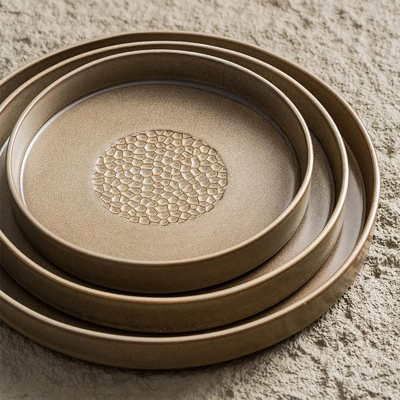 Wholesale Modern Retro Country Style Porcelain Dinner Plates Set Eco-Friendly Ceramic Restaurant Side Dish Vajillas De Porcelana