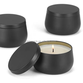Matte Black White Gold Candle Tin Jar Scented Candle Can Tin Box with Lid Metal Wax Container Empty Candle Tins