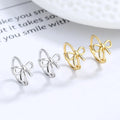 Fashion Minimalist Jewelry 925 Sterling Silver Bow Knot Earring Bowknot Gold Plated Hoop Earrings Jewelry for Women