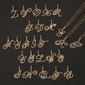 Hot Selling Jewelry Custom Gold Zircon 26 English Letter Pendant Necklace Alphabet Necklace for Men and Women