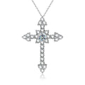 925 Sterling Silver Hip Hop Gra 0.5/1 CT Diamond Gemstone Moissanite Cross Shape Pendant Necklace Women Fashion Fine Jewelry