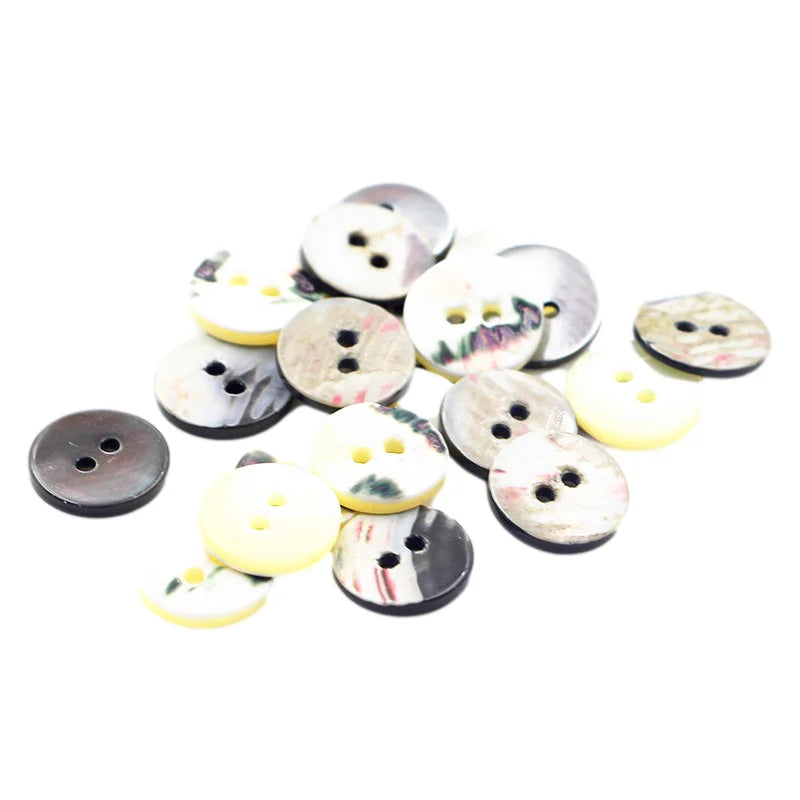 Direct Factory Sale Eco-Friendly 2-Hole Buttons Plating Pearl Decoration Resin Plastic Material for Children's Clothing DIY