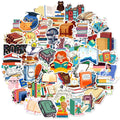 50Pcs New Book Reading Library Decorative Stickers for Diary Table Phone Vinyl Cartoon Paper Sticker