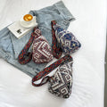 New Trend Summer Woven Rhombus Plaid Large Capacity Women's Outdoor Lightweight Cotton Sling Bag