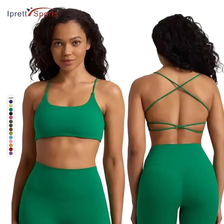 Hot Sale Yoga Bra High Quality Women Open Back Sport Fitness Workout Stretch Beautiful Back Gym Running Sports Bra Fitness Wear