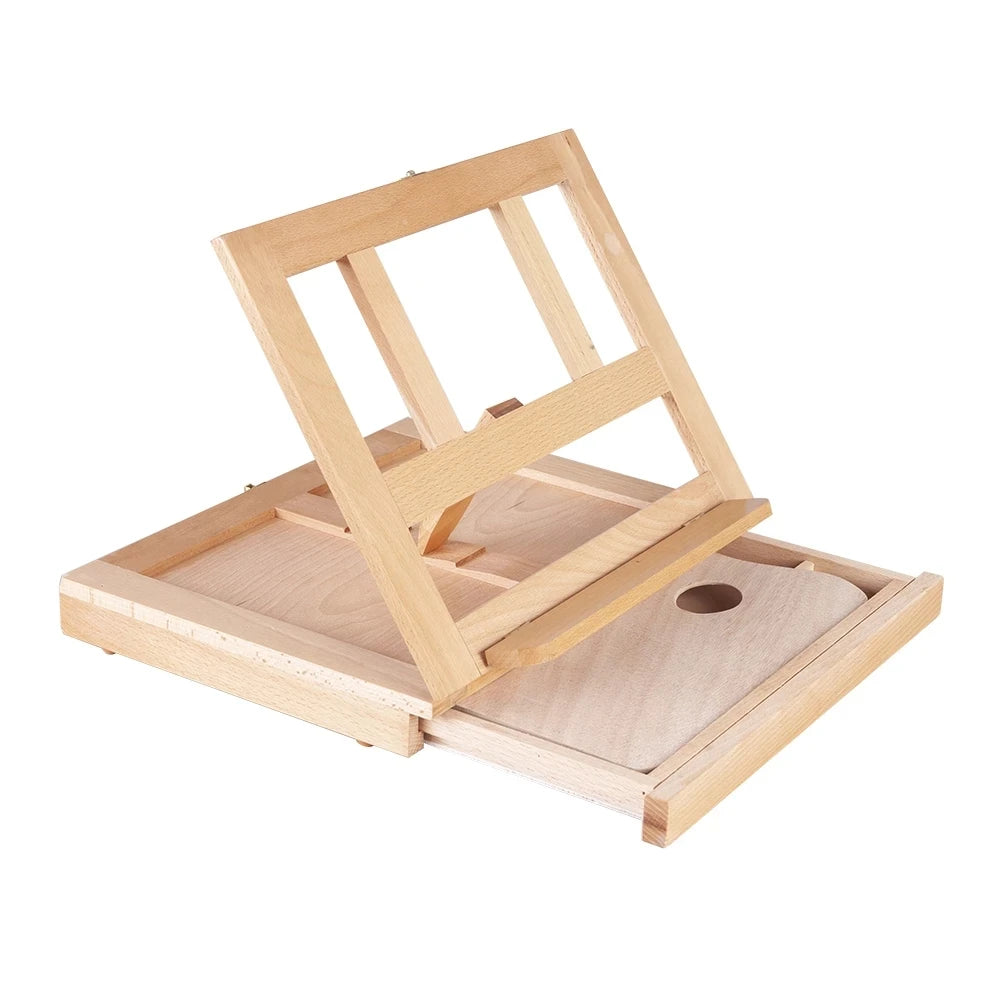 Wooden Table Easels for Painting Artist Kids Sketch Drawer Box Portable Desktop Laptop Accessories Suitcase Paint Art Supplies