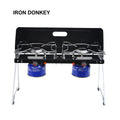 IRONDONKEY Outdoor BBQ Folding Card  Convenient Camping and Picnic Dual Stove Gas Stove Self Driving Car Mounted Stove