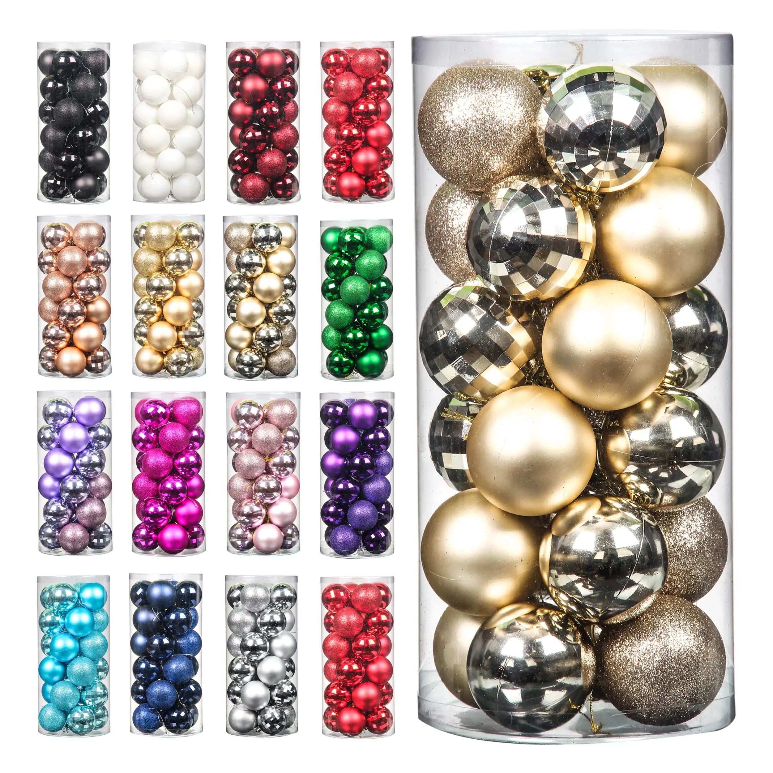 2025 New Design Exquisite Gold Clear Christmas Balls Shatterproof Plastic Christmas Baubles for Xmas Tree Decorations