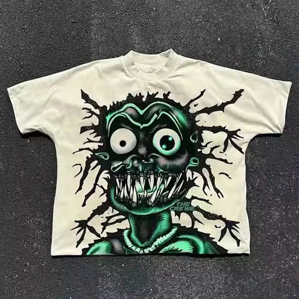 DCY Trending Products 2025 New Arrivals Graphic Tee DesignWhite Washed Oversized 6.5Oz Cotton T ShirtCotton Tshirts Wholesale