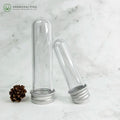 110ml Storage Tube Test Tube Bath Salt Container OEM Screw Cap Transparent PET Plastic Flat Bottom Plastic Food Screen Printing