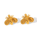 Cute Lovely Design 18K Gold Stainless Steel Minimalist Insect Jewelry Bee Stud Earring Women No Tarnish Waterproof
