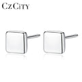 CZCITY Factory Wholesale Fashion Jewelry 925 Sterling Silver Minimalist Turquoise Stud Earrings