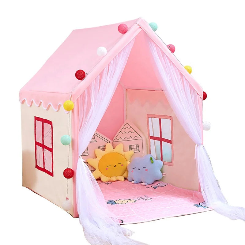 Single-Layer Polyester Children's Playhouse Tent Waterproof PVC Castle Fence for Boy & Girl Customizable Logo for Home Use