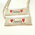 JX125 Personalized Nameplate Necklace Enamel Flower Heart Chain Hawaiian Samoa Jewelry Birthday Graduation Gift Wholesale Women
