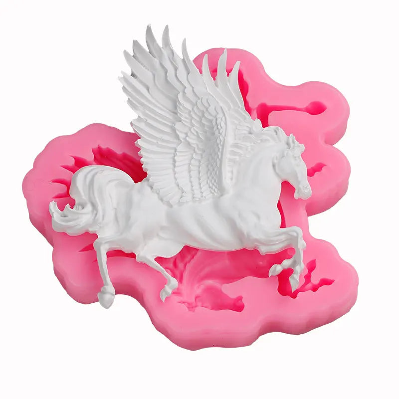 HY Unicorn Horse Silicone Fondant Mold Flying Horse Cake Decoration Tools
