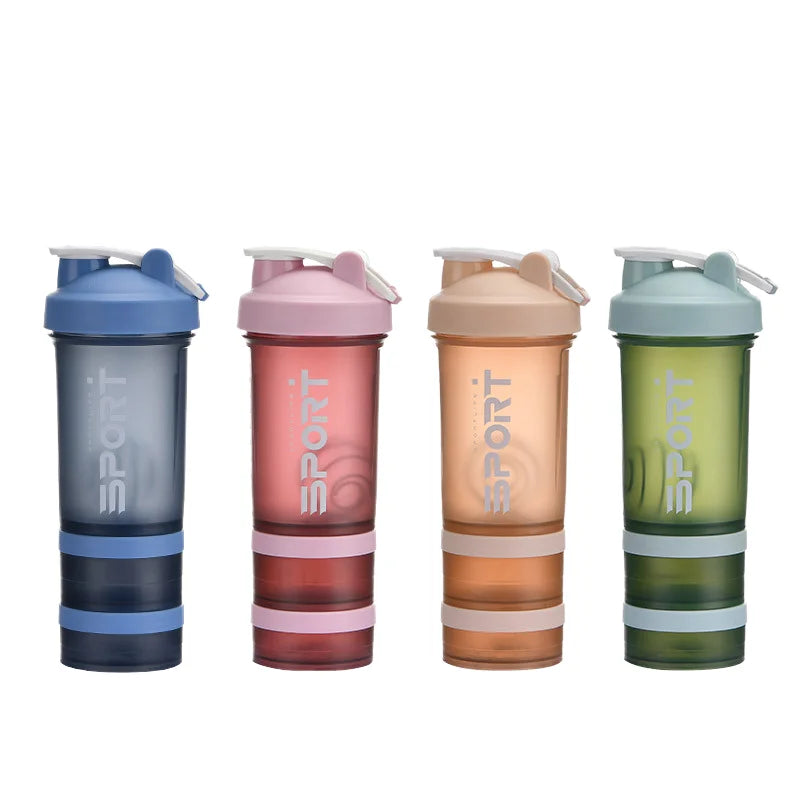 Wholesale Custom Logo Three-Layer Protein for Shaker Bottle BPA-Free Food Grade Plastic Drinkware for Workout Sport and Fitness MegaBDM