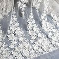 Wedding Dress Lace Fabric 3D Chiffon Flowers Nail Satin Bead High End European Lace Fabric