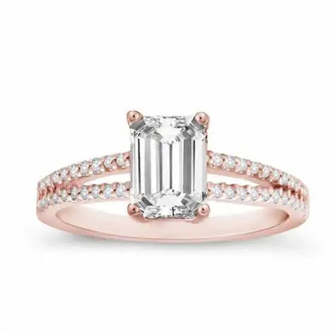 Vintage Emerald Cut CZ Engagement Ring S925 Sterling Silver Women Bridal Wedding Ring Jewelry