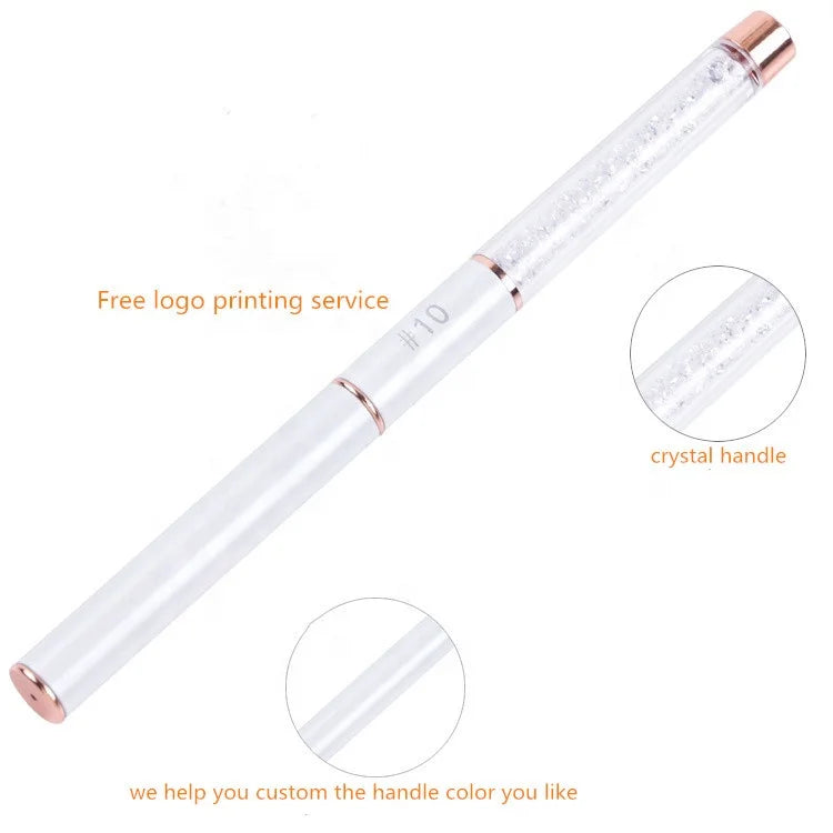Yihuale Nail Art Liner Brush Acrylic Nail Brush Gel Nail Metal Diamond Crystal Handle