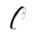 New Arrival Stylish Top Quality Light Luxury Top Quality 100% Wholesale Stainless Steel Enamel Open Cuff Bangle for Women Lady