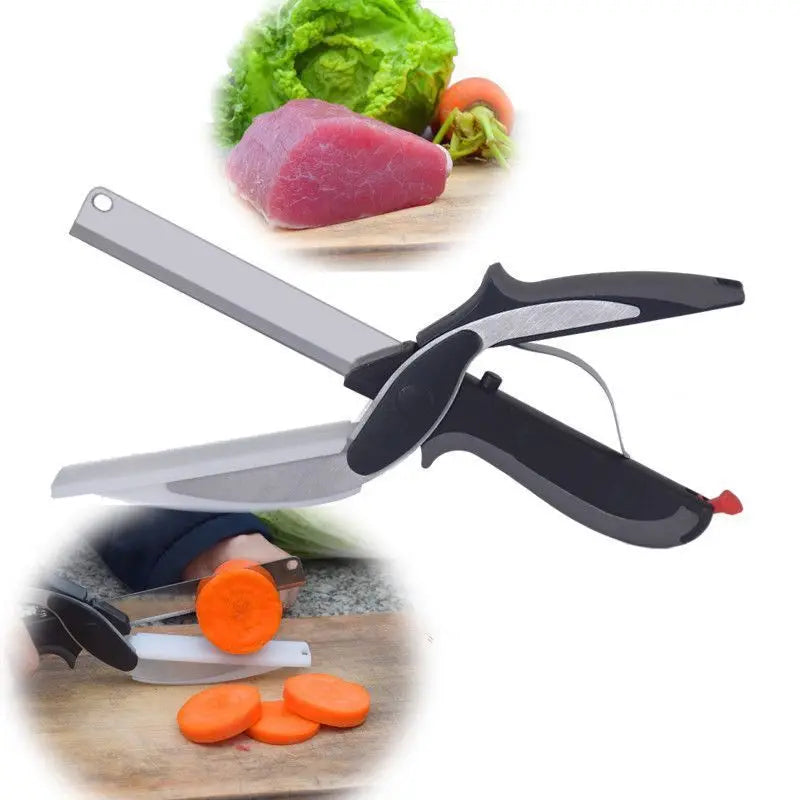 Kitchen Cutter Multipurpose Scissor Food Fruit Vegetable Cutting Scissor Multipurpose Stainless Steel Kitchen Scissor with Knife
