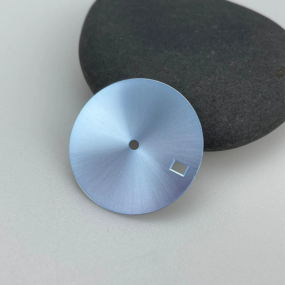 007 28.5mm Double Feet 35 NH36 NH37 Movement Ligyt Blue Sunray Watch Dial Made of Brass