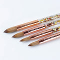 2025 Private Labeling Rose Gold Nail Art Brush 100% Pure Kolinsky Design Acrylic Gel Nail Brushes