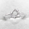 Semi Mount 5*5mm Sterling Silver Ring Empty Frame Blank Support Claw Setting S925 Base Holder Without Center Stone for DIY Inlay