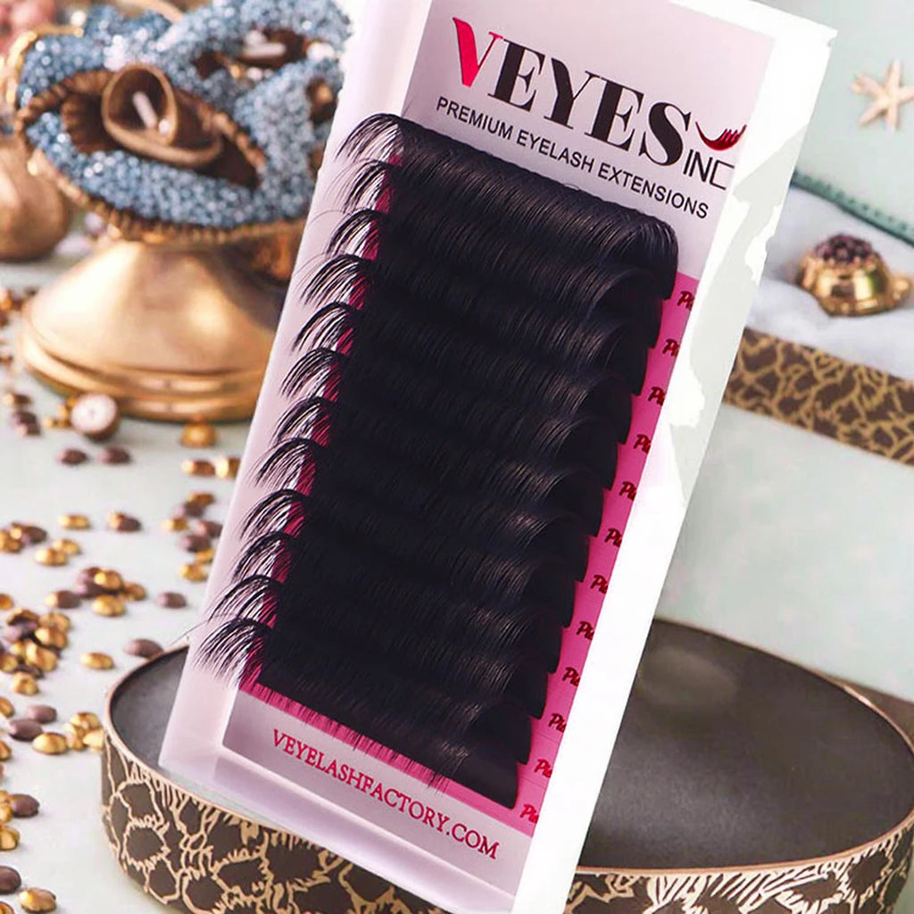 For Synthetic Vegan Natural Long Lash Extensions Tray 0.03 0.05 Premium Matte Black Volume OEM 7-25mm Eyelash Extension