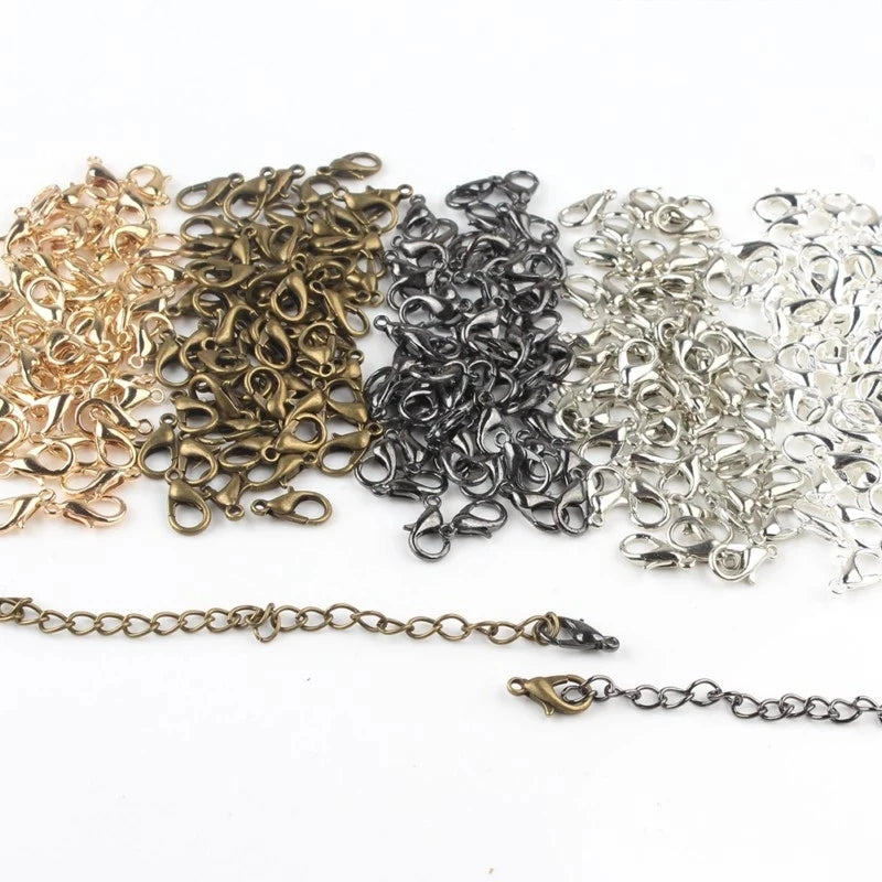 Wholesale Six Colors Alloy Lobster Clasp Hooks 50pcs/bag Key Chain Jewelry Making Findings & Components MegaBDM