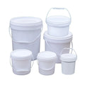 Food Grade Plastic Packaging Container Drum Pails with Handle Lids 1L to 7G Gallon Sizes for Paint Sealant & Other Liquids