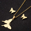 2021 Hot Selling Stainless Steel Butterfly Necklace Earring Set