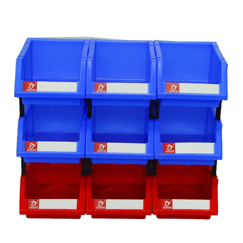 Industrial Stacking Storage Boxes Bins Rectangle PE Carton Plastic Items Organizer for Clothes Parts Stack-Able Office Organizer