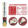 Durable 3in1 Shuttlecock Hybrid Shuttlecocks Badminton Duck Feather Factory Wholesale Shuttle Cock Birdies for Training