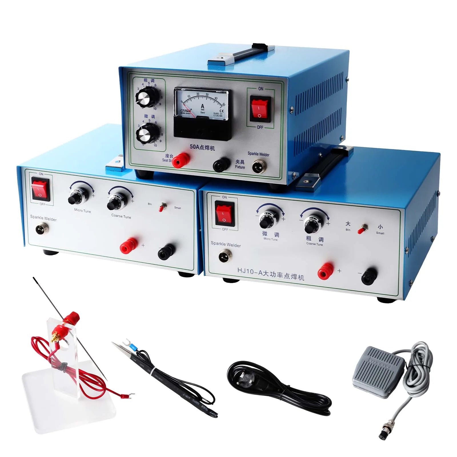 Jewelry Spot Welding Machine 30/50/80/100A Pulse Sparkle Spot Welder Portable Foot Pedal for Jewelry Gold Silver Platinum
