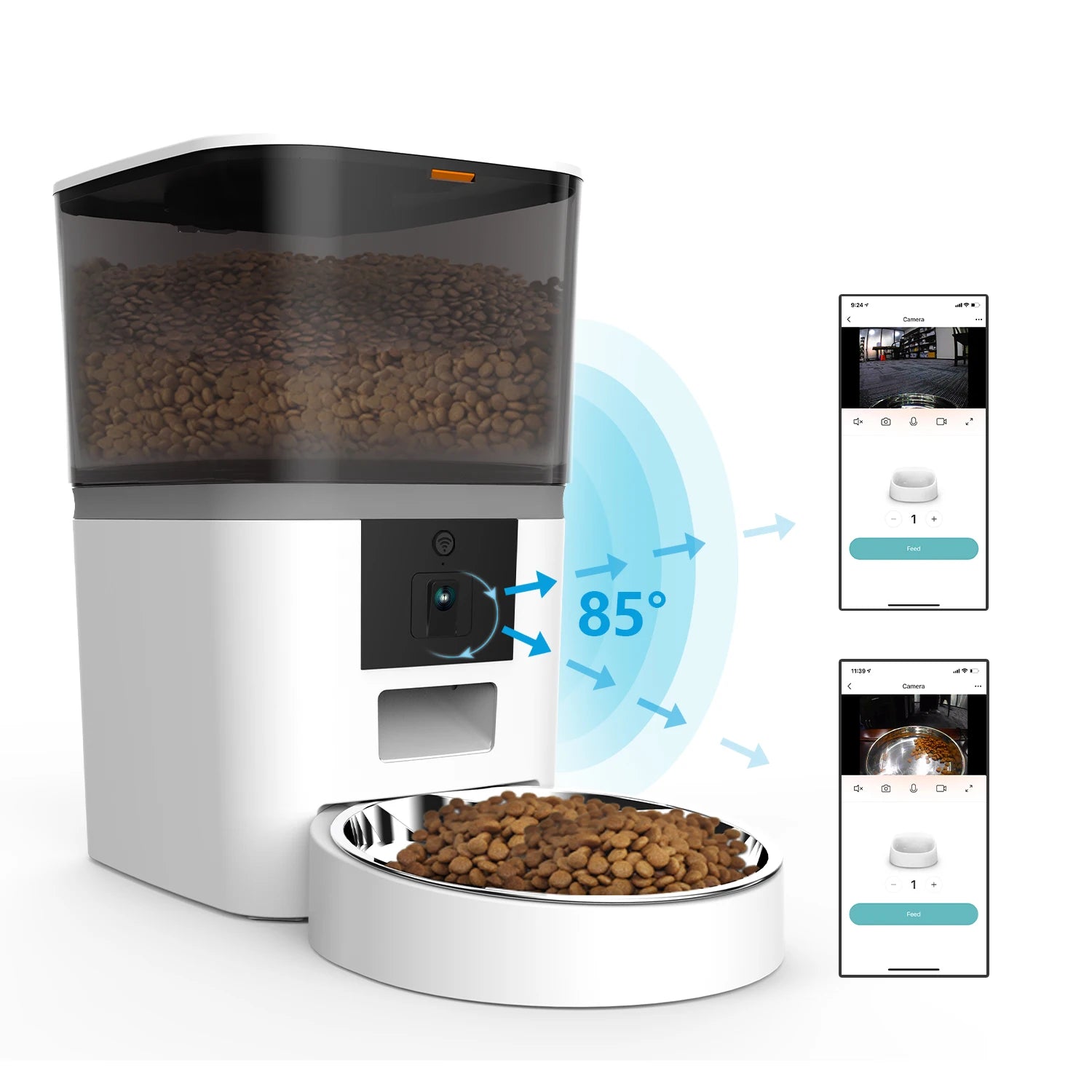 WiFi Automatic Cat Feeder with Camera 6L App Control Smart Feeder Cat Dog Food Dispenser Auto Pet Feeder