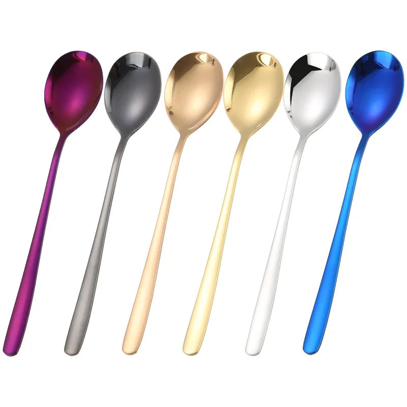 Food Grade Korean Style Titanium Plating Colorful Stainless Steel 304 Spoon