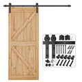 RHETECH Adjustable Roller Wooden Barn Door Hardware Kits Black Sliding Floor Guide for Interior Sitting Durable Steel Rustic