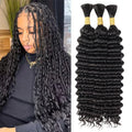 Wet Wavy Bulk Brazilian Human Hair Braiding No Weft Deep Wave 100% Remy Hair Extension Bundle