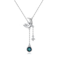 Original 925 Silver Jewelry Necklace with Moon Star Pendants Women's Wedding Engagement Party Jewelry with Chain Joyas De Plata